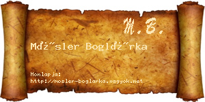 Mösler Boglárka névjegykártya